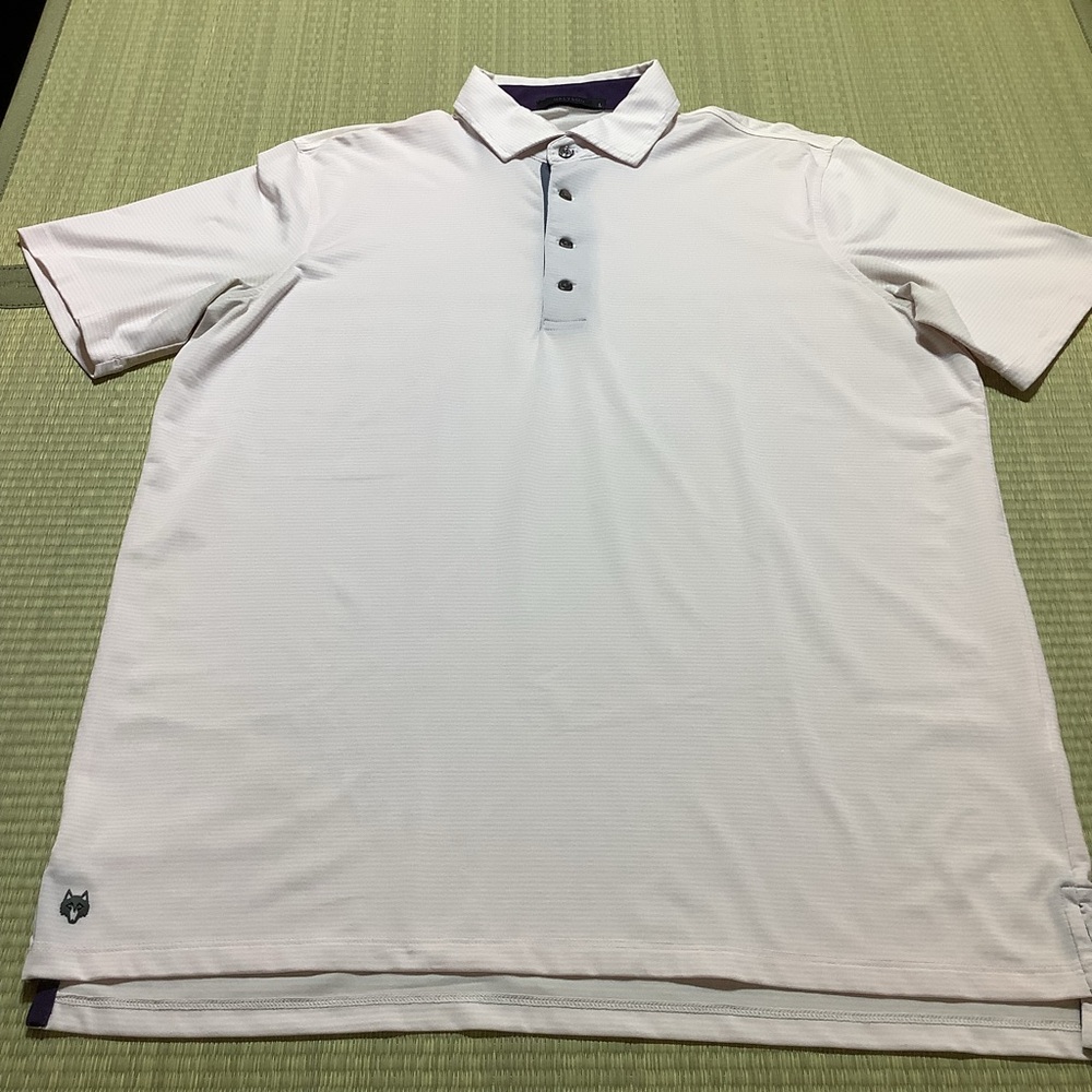 Greyson Pink Striped Polo Shirt Men’s Large Short Sleeve Golf Shirt